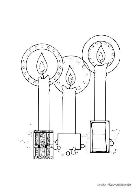 Ausmalbild Drei Kerzen Kostenlose Malvorlagen Bei Gratis Ausmalbilder De