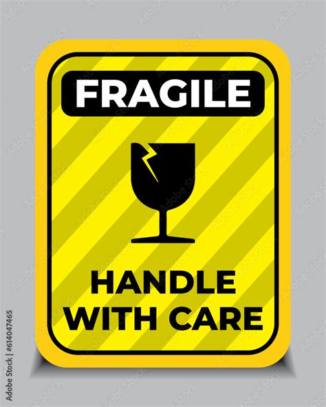 Vector Fragile Icon Handle With Care Sign For Print Stock Vector