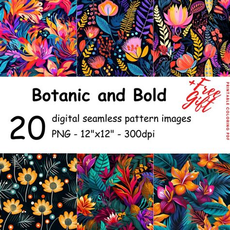 Flower Seamless Pattern Botanic And Bold 20 Seamless Png Floral Paper