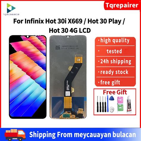 Tqrepairer For Infinix Hot 30i X669 Hot 30 Play Hot 30 4G LCD With Frame DIsplay Touch