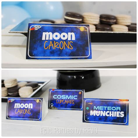 Outer Space Party Food Labels Space Party Tent Cards Editable Outer