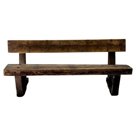 Rustic Wooden Pub Bench For Sale at 1stDibs