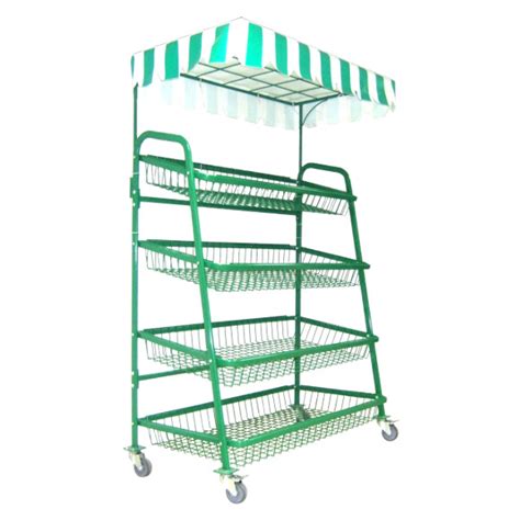 Fruit And Vegetable Stand With Canopy Castors MaxShelf