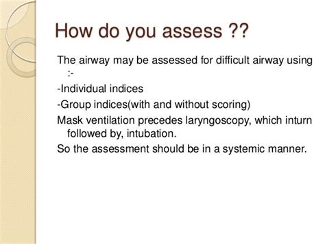 Difficult Airway Assessment