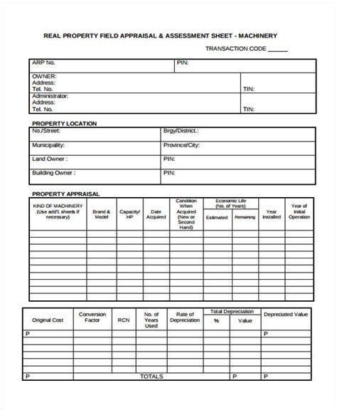 Free 10 Property Appraisal Forms In Pdf Ms Word