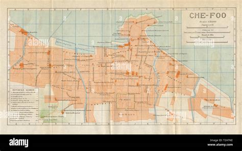 'Chefoo'. Yantai antique city town plan. China 1924 old map chart Stock ...