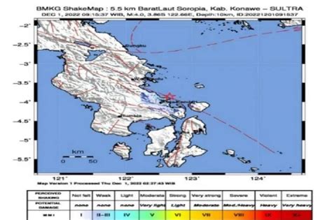 Bmkg Sebut Gempa Magnitudo 4 Di Kendari Dipicu Aktivitas Sesar Lawanopo