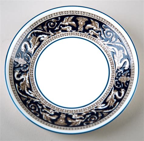 Wedgwood Florentine Dark Blue Replacement Saucers Set Of 2 P W1956