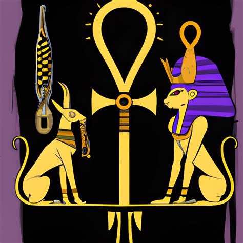 Ancient Egyptian Gods Anubis and Osiris with the Ankh · Creative Fabrica