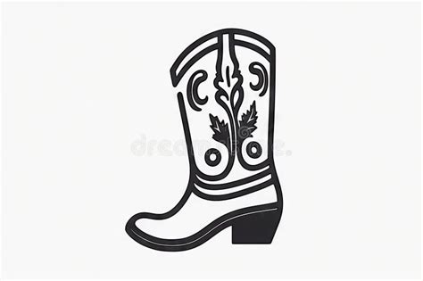 Cowgirl Boots Vector Illustration Isolated On White Vector Cowgirl