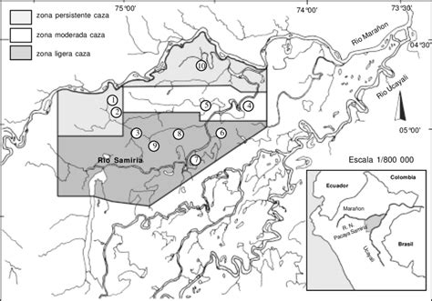 Mapa De La Reserva Nacional Pacaya Samiria Mostrando Las Reas Censadas