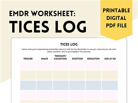 Emdr Target Worksheet Emdr Tices Worksheet Editable Fillab