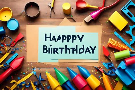 Premium AI Image | A sign that says happy birthday is on a table