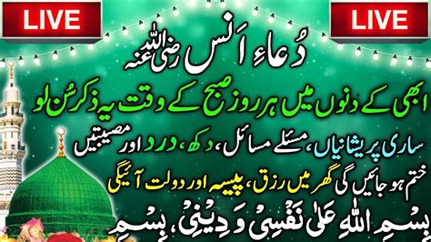 Dua E Hazrat Anas Bin Malik Takleef Door Karny Ka Amal