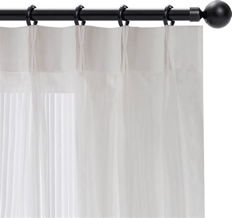 Buy Chefru White Pinch Pleated Window Sheer Curtains Inches Long