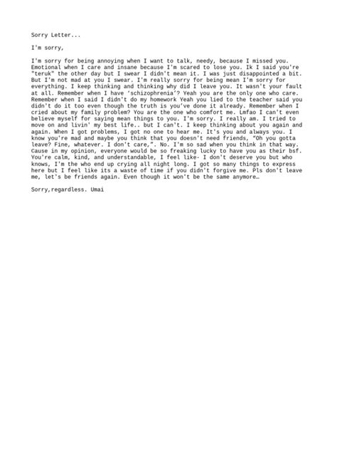 Apology Letter | PDF