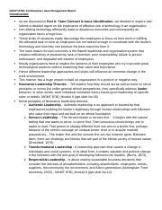 Mgmt Part B Contemporary Issue Management Report Docx Mgmt