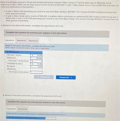 Solved Molly Grey Single Acquired A 30 Percent Limited Chegg