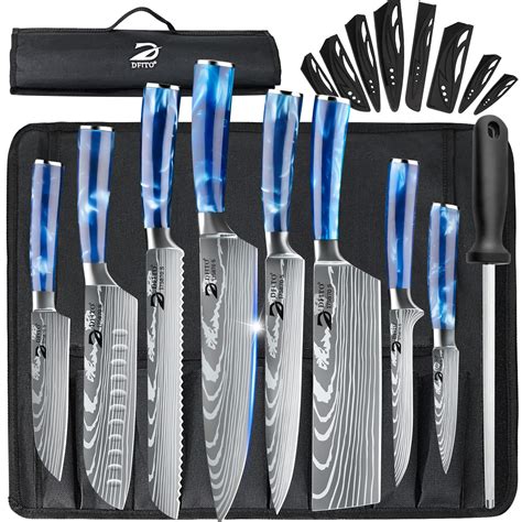 Dfito Chef Knife Sets With Roll Bag Pieces Professional Knife Set