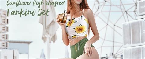 Amazon Zaful Women High Waisted Bikini Set Two Piece Tummy Control Wrap Swimsuit Lace Up