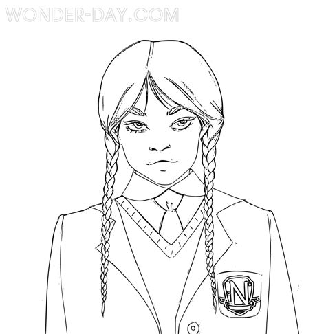 Dibujos De Wednesday Addams Para Colorear Dibujos Para Colorear