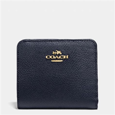 Coach Small Wallet In Colorblock Leather In Gold Light Goldnavy