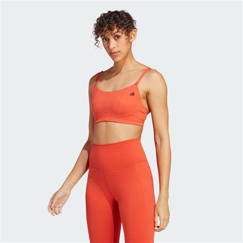 Adidas Yoga Studio Light Support Bra Red Adidas UAE