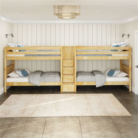 Twin XL Quad Bunk with Stairs in Middle – Maxtrix Kids