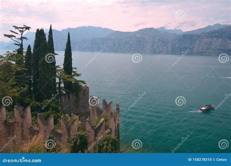 Malcesine Castle, Garda Lake, Italy. The Scaliger Castle Of Malcesine ...