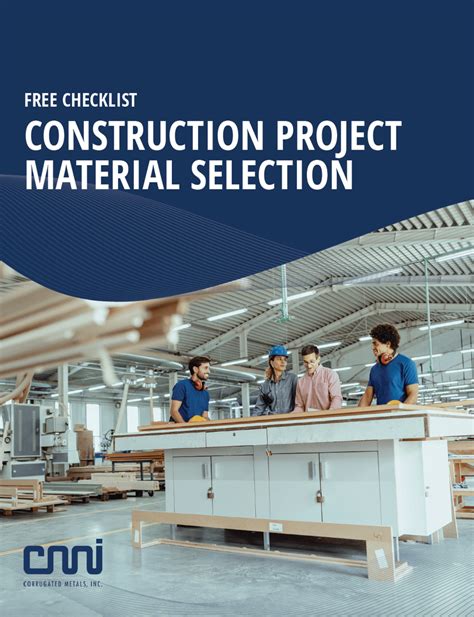 Construction Project Material Selection Free Checklist