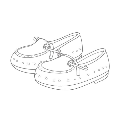 Página Para Colorir O Desenho De Sapatos Para Crianças Esboço