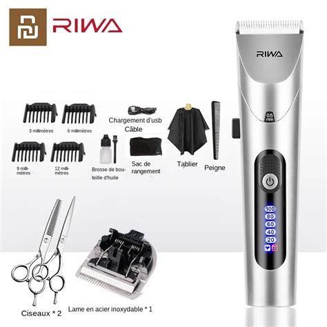 Youpin RIWA Tondeuse Cheveux Professionnelle Homme Electrique Cran LED