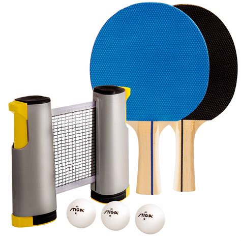 STIGA Anywhere Retractable Net Set Includes 2 Paddles 3 Ping Pong