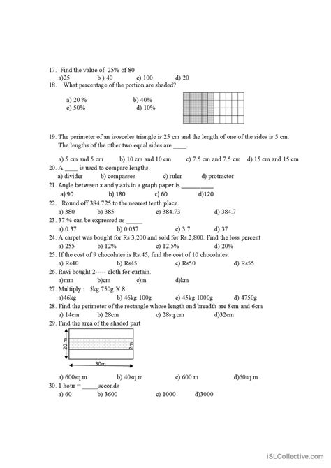 MATHS WORK sHEET: English ESL worksheets pdf & doc