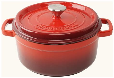 Buy Wonderchef Ferro Cast Iron Casserole With Lid 24cm Red Online At Low Prices In India