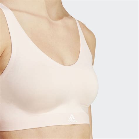 CLOTHING Active Micro Flex Naked Seamless Two Ply Bra Pink Adidas