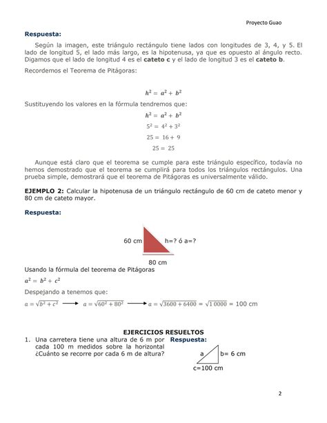 SOLUTION Teorema De Pit Goras Studypool