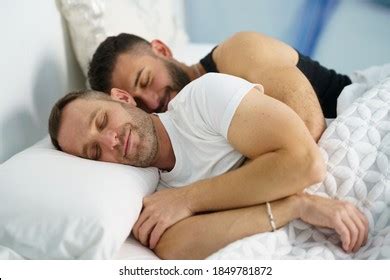 Gay Couple Sleeping Each Others Arms库存照片 Shutterstock