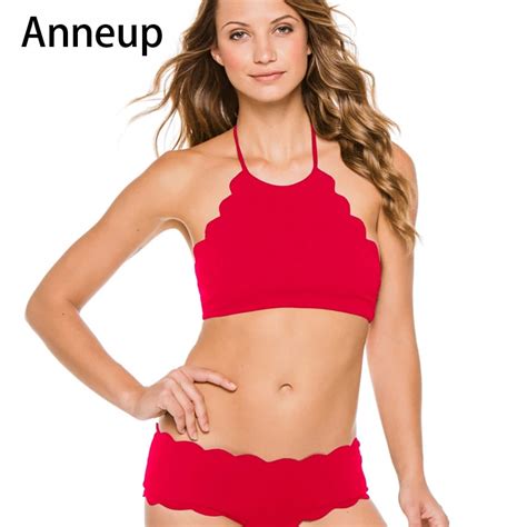 Anneup Brand 2017 Summer Bikini Set New Hot Bikinis Flat Swimsuit Solid