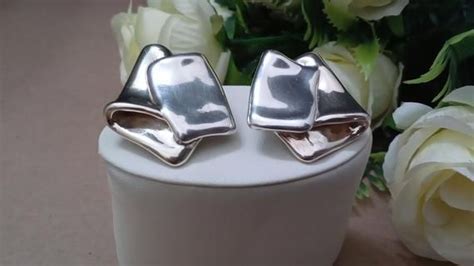 Bat Ami Sterling Silver Electroform Earrings Large Clip Ons Etsy