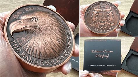 THE BALD EAGLE P DE GREEF ÉDITION CUIVRE 2022 1 KILO PURE COPPER