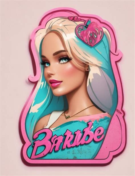 Un Autocollant Avec Le Logo Barbie En Détresse Et Une Palette De