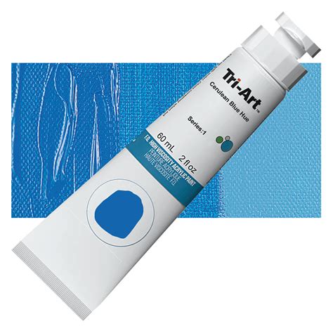 Tri Art High Viscosity Artist Acrylic Cerulean Blue Hue Ml Tube