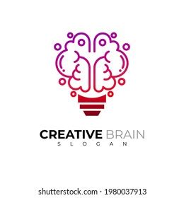 Brain Light Bulb Logo Vector Design Stock Vector (Royalty Free ...