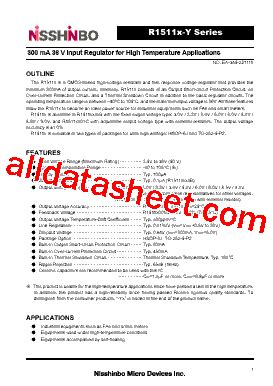 R1511J085B Datasheet PDF Nisshinbo Micro Devices Inc