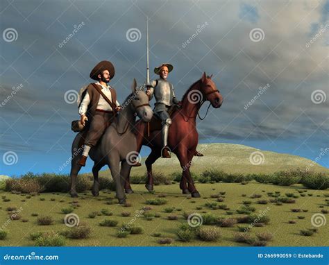 Don Quixote and Sancho Panza Editorial Stock Image - Illustration of ...