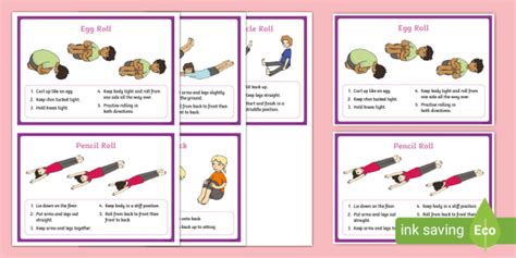 EYFS PE Gymnastic Rolls Support Cards Twinkl PE