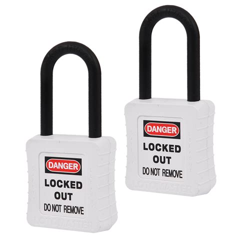 De-Electric Lockout Padlocks 2 Keyed Alike 38mm White - LOTOMASTER