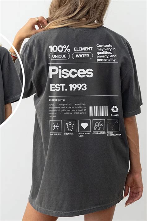 Pisces Shirt Pisces Gift Custom Zodiac Tshirt Personalized Horoscope