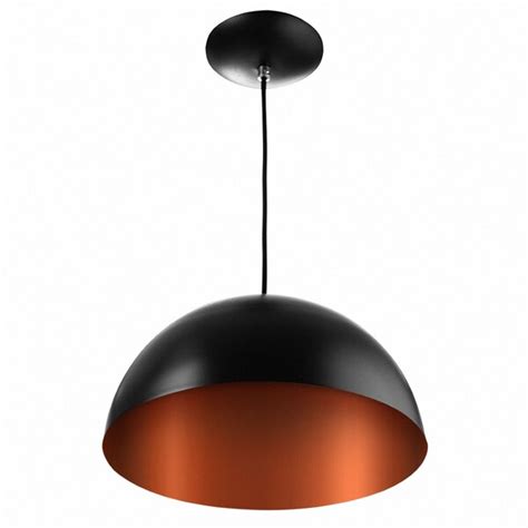 Lustre Pendente Meia Lua Cm De Alum Nio Preto Cobre Leroy Merlin